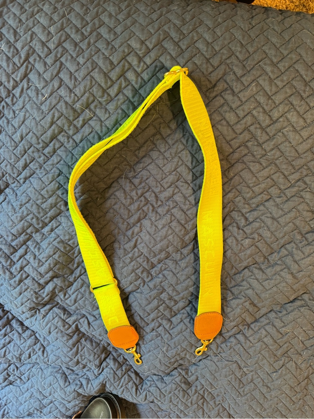 Neon Yellow Crossbody Strap with Orange Accents